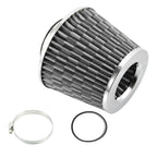 1pcs 2.7" 70mm Reducer Ring Inlet Cold Air Intake Cone Individuals Washable Clamp on Dry Air Filter Carbon Fiber Pattern
