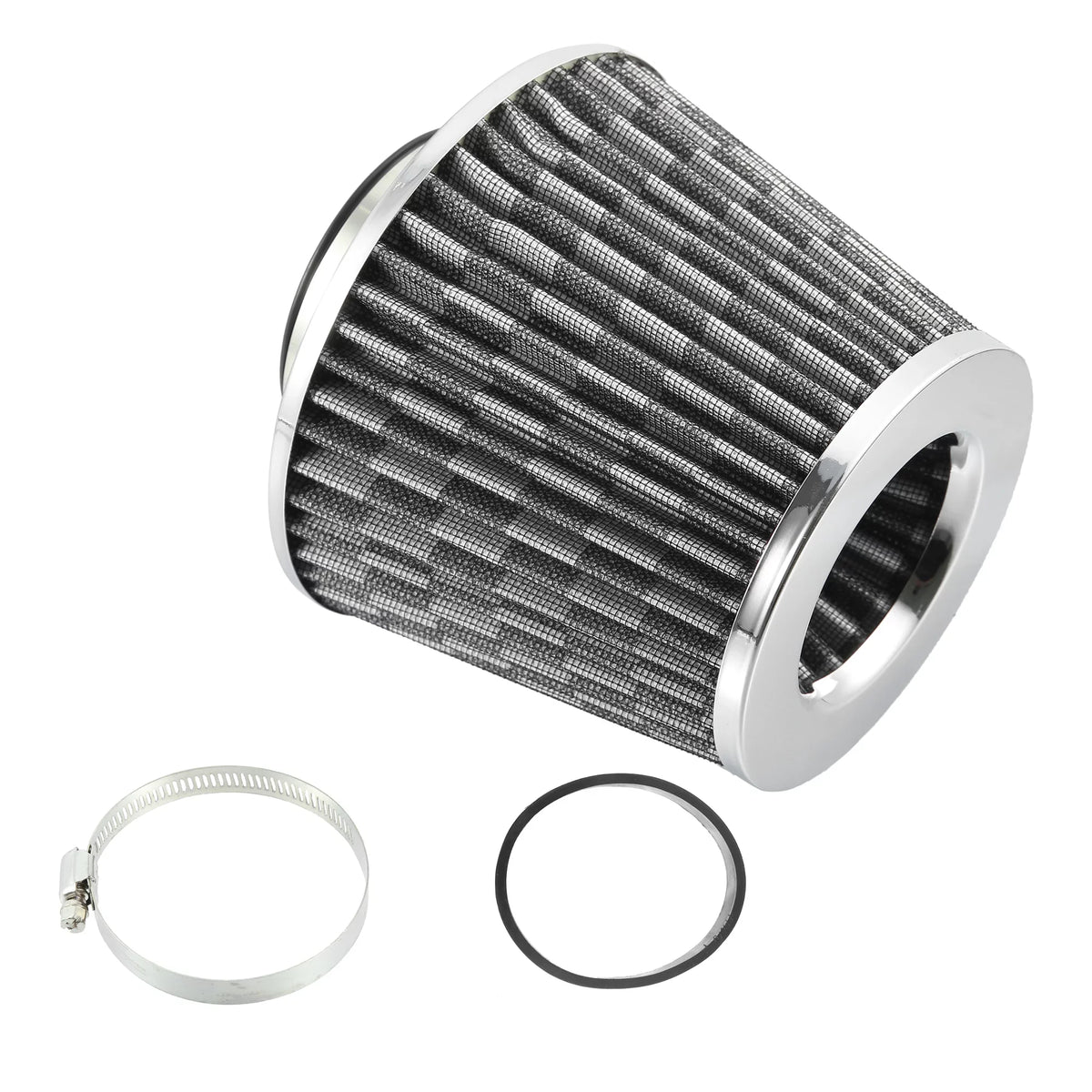 1pcs 2.7" 70mm Reducer Ring Inlet Cold Air Intake Cone Individuals Washable Clamp on Dry Air Filter Carbon Fiber Pattern