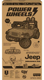 12V Power Wheels Spider-Man Jeep Wrangler Battery-Powered Ride-On Vehicle with Sounds, for a Child Ages 3-7