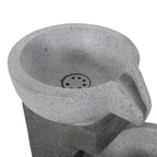 Colquitt Outdoor Modern 3 Tier Fountain, Multi-Gray