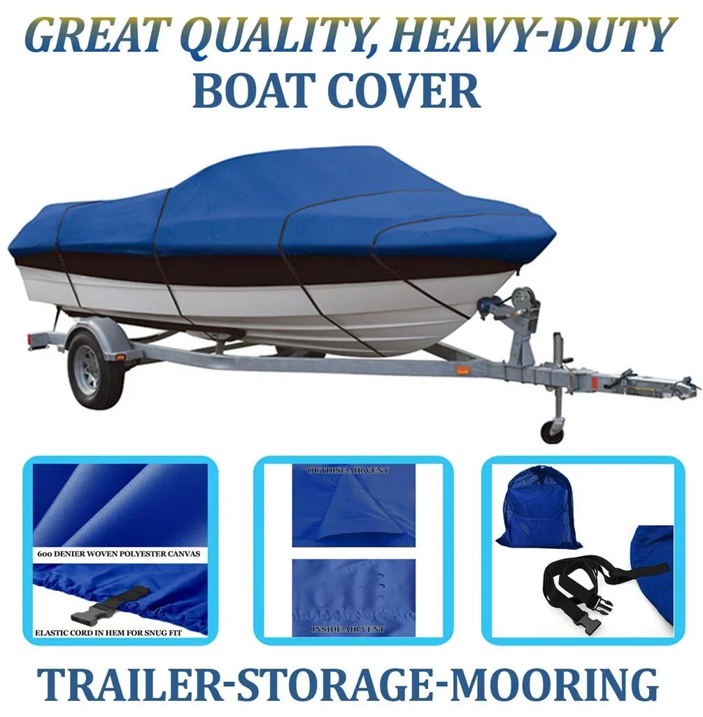 BLUE, GREAT QUALITY BOAT COVER Compatible for GALAXIE 2000 JUPITER/TOMCAT I/O ALL YEARS