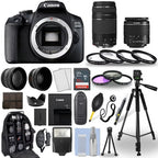 Canon EOS 2000D / Rebel T7 DSLR Camera + 18-55mm + 75-300mm + 30 Piece Bundle