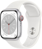 Restored Watch Gen 8 Series 8 Cell 41mm Silver Stainless Steel White Sport Band MNV73LL/A (Refurbished)