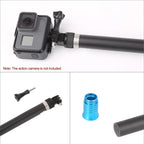Telesin 2.7M/106 Inch Ultra Long Carbon Fiber Selfie Stick Lightweight Termination Handheld Pole Monopod Individuals for GoPro Hero 9/8/7/6/Hero 5 Ebony (2018) Gentlemen for One R OSMO Act