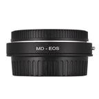 MD- Lens Mount Adapter Ring with Corrective Lens for Minolta MD Lens to Fit for Canon EF Camera Focus Infinity