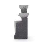 Colquitt Outdoor Modern 3 Tier Fountain, Multi-Gray