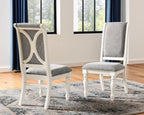 Roundhill Furniture Belleza French Country 5-Piece Dining Set in Antique White and Weathered Oak Finish