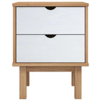 Htovila Bedside Cabinet OTTA Brown&White 18.1"x15.6"x22.4" Solid Wood Pine