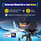 2 Stroke 3.6 HP Gasoline Outboard Motor, 55cc Fishing Boat Engine with Water Cooling System Clutch Control Midnight