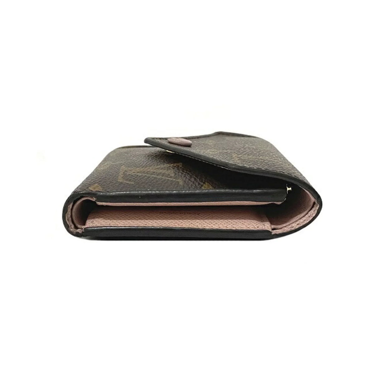 Pre-Owned Wallet Portefeuille Victorine Brown Pink Rose Ballerine Monogram M62360 Trifold NZ3119 LOUIS VUITTON Ladies (Good)