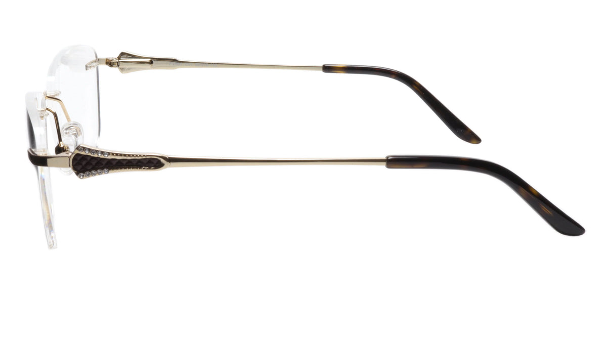 Paul Vosheront Tapered Square Gold & Ebony Acetate Optical Frame 52-18-135 37