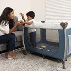 Monbebe Willow Rocking Play Yard with Full Size Bassinet, Plaid