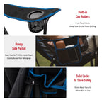 Oversized Camping Chair with Side Pockets - 1 - 17.2 - Enjoy comfort and durability on your outdoor adventures!