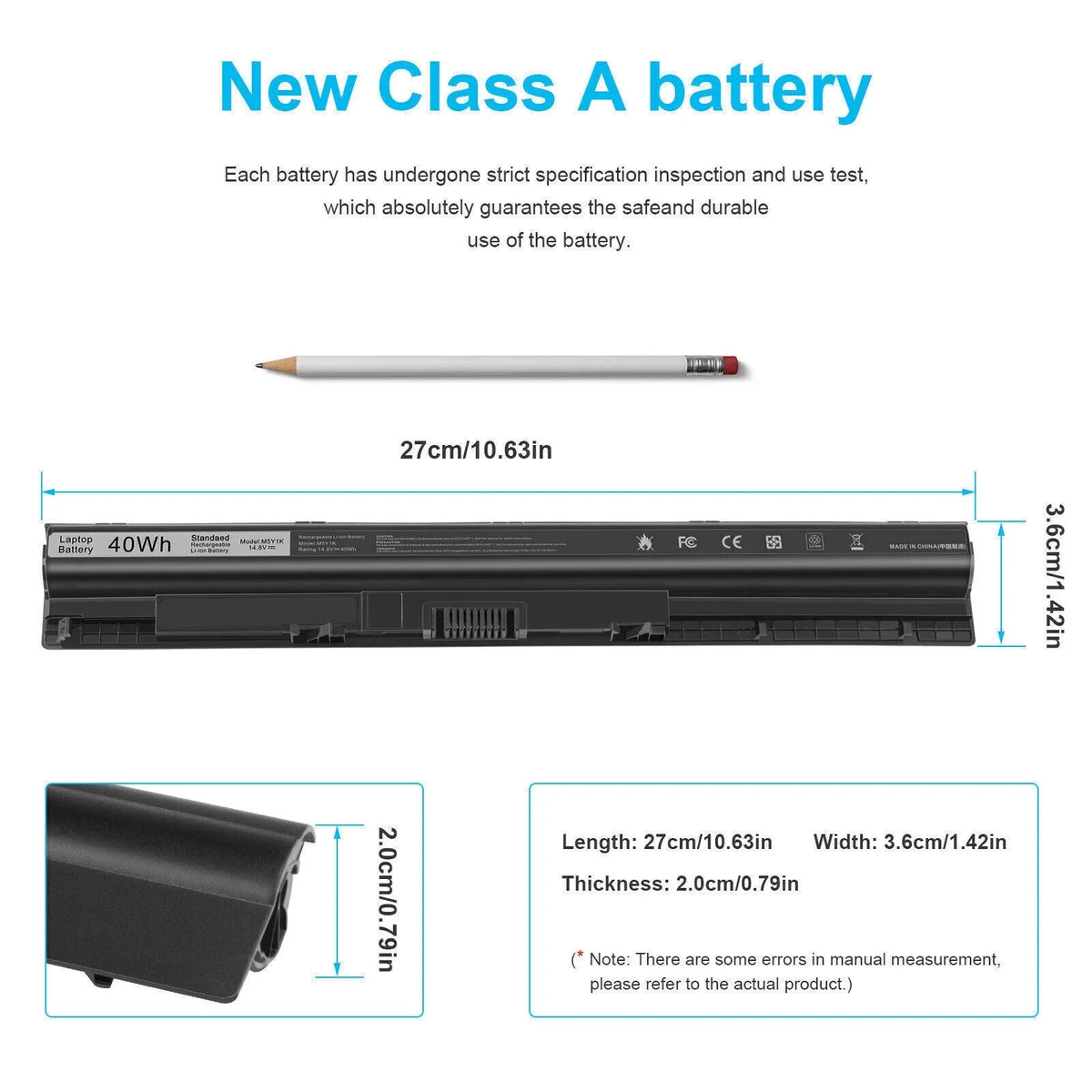GXVJ3 HD4J0 K185W Battery for Dell Inspiron 14 15 17 5000 3000 Series 5559 5558 3551 2700mAh