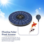 Solar Pond Aerator Pump With Air Hose and Bubble Stone Pond Aerator Fish Tank Oxygenator for Birdbath Fountain Small Pond Circulation