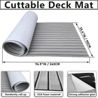 HJDECK EVA Foam Faux Teak Boat Decking Sheet/Carpet Self-Adhesive Non-Skid Fits for Sea Deck Marine Yacht RV Boat Flooring Mats/Decking Pad 94"x 35"