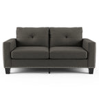 Furniture of America Contemporary Faux Linen Redford Sofa, Gray