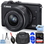 Canon EOS M200 Mirrorless Digital Camera with 15-45mm Lens Ebony - Essential 64GB Bundle