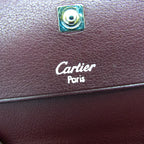 Pre-Owned Cartier Cabochon L3000570 Unisex Calfskin Coin Purse/coin Case Bordeaux (Good)