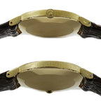 Pre-Owned Cellini 3831J People Watch, Hand-wound, 750YG, Leather, Gold, Polished (Fair)