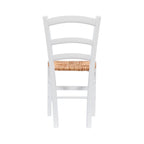 Linon Karsyn Set of Two Wood Side Chairs Ladder Back Rush Seat in White Finish