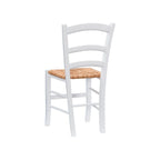 Linon Karsyn Set of Two Wood Side Chairs Ladder Back Rush Seat in White Finish