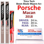2018 Porsche Macan Beam Blade Wipers (Set of 3) w/Rear Wiper