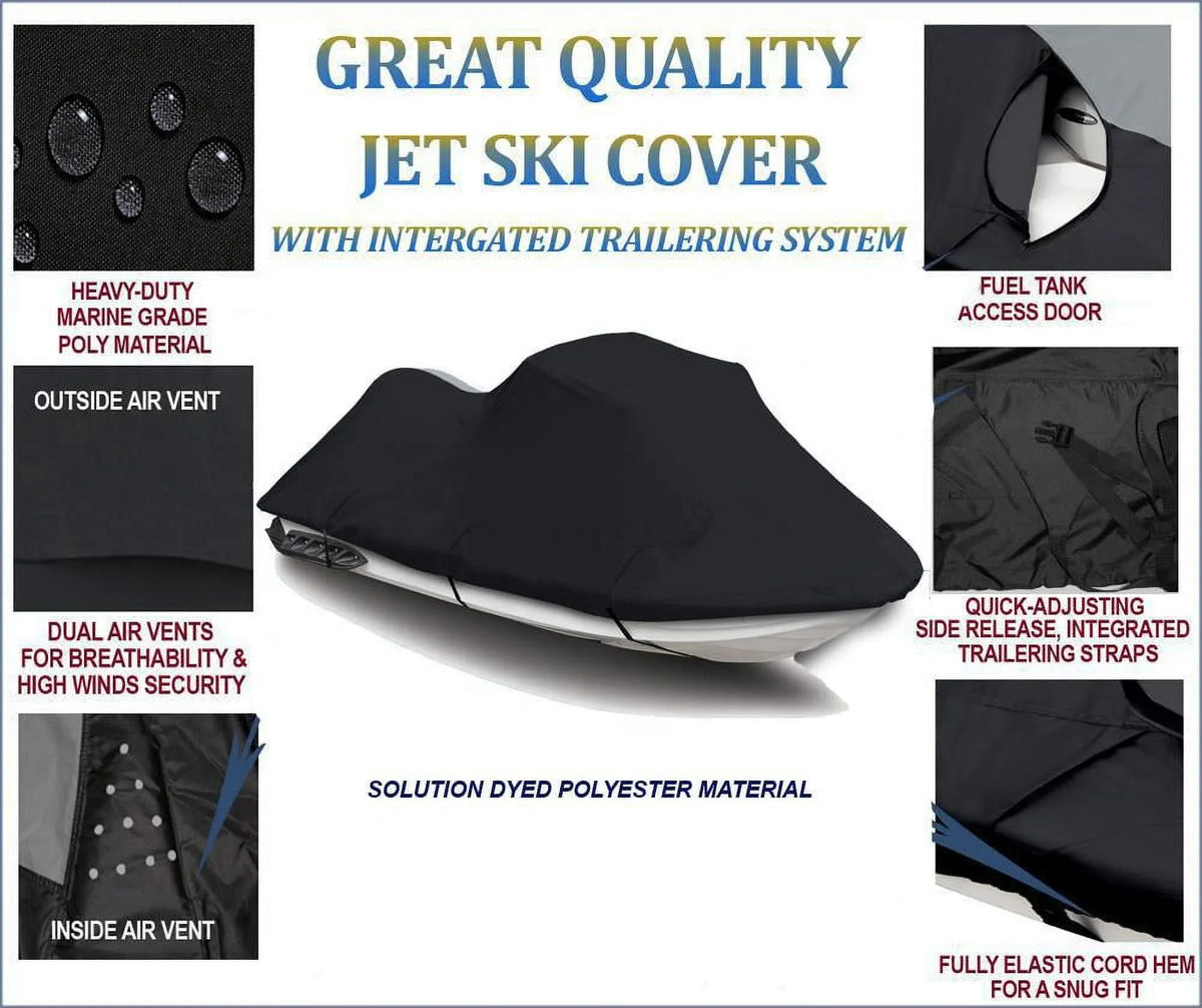 Midnight TOP OF THE LINE JET SKI Cover Compatible for YAMAHA Wave Venture 700 1995 1996 1997 1998 Jet Ski PWC Cover