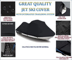 Midnight PWC 600D JET SKI Cover Compatible for Kawasaki ZXi 1100 / JH1100 1996 1997 1998 1999 2000 2001 2002 2003 2 Seater