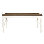 Roundhill Furniture Belleza French Country 5-Piece Dining Set in Antique White and Weathered Oak Finish